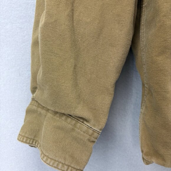 Carhartt Jacket Men’s Large Tall Flannel Lined Brown Snap Up‎ Vintage Workwear - Picture 6 of 10